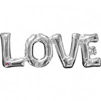 Amscan Folieballon Love 63 X 22 Cm Zilver - thumbnail