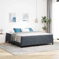 Bedframe Donkergrijs, grijs en wit 180 x 200 cm Fluweel