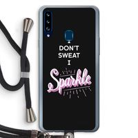 Sparkle quote: Samsung Galaxy A20s Transparant Hoesje met koord