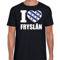 Zwart I love Fryslan t-shirt heren - thumbnail