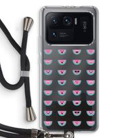 Smiley watermeloenprint: Xiaomi Mi 11 Ultra Transparant Hoesje met koord