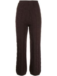 Izaak Azanei pantalon court en maille torsadée - Marron