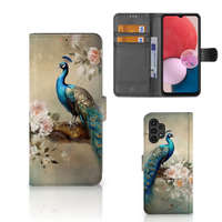 Telefoonhoesje met Pasjes voor Samsung Galaxy A13 (4G) Vintage Pauwen - thumbnail