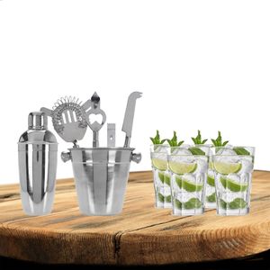 Excellent Houseware cocktails maken set 6-delig met 4x Mojito glazen