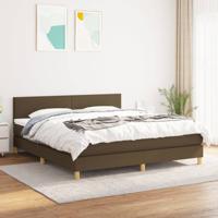 Boxspring met matras stof donkerbruin 160x200 cm