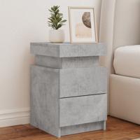 Nachtkastjes met LED-verlichting 2 st 35x39x55 cm betongrijs