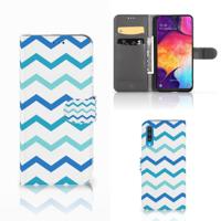 Samsung Galaxy A50 | Telefoon Hoesje | Zigzag Blauw