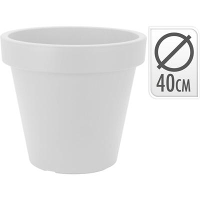 Basic Kunststof bloempot rond 40x35 cm wit