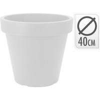 Basic Kunststof bloempot rond 40x35 cm wit