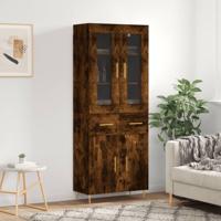 Hoge kast 69,5x34x180 cm bewerkt hout gerookt eikenkleurig
