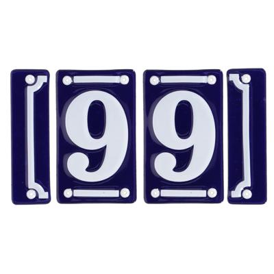 Best for Boots huisnummer 99 - met sierrand - Oudhollands - emaille - blauw/wit