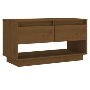 vidaXL Tv-meubel 74x34x40 cm massief grenenhout honingbruin