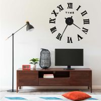 VidaXL 3d-wandklok modern xxl 100 cm zwart