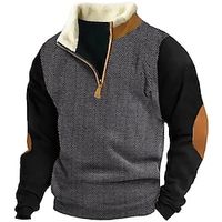 Voor heren Sweatshirt Sweatshirt met kwartrits Zwart Opstaande boord Effen Lapwerk Kleurenblok Sport Outdoor Dagelijks Feestdagen Streetwear Basic Casual Herfst winter Kleding Hoodies Sweatshirts miniinthebox - thumbnail