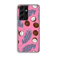 Kokosnoot roze: Samsung Galaxy S21 Ultra Transparant Hoesje