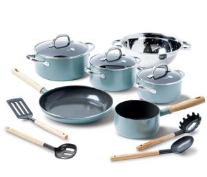 Greenpan Pannenset met Keukenhulpjes Mayflower - 5 Delig