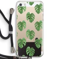 Monstera leaves: iPhone 5 / 5S / SE Transparant Hoesje met koord