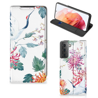 Samsung Galaxy S21 Hoesje maken Bird Flowers