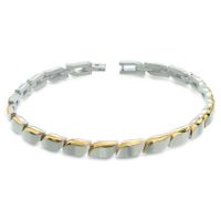 Boccia 03032-02 Armband titanium zilver- en goudkleurig 21 cm