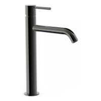 Wastafelkraan Tres Study | Opbouw | Mengkraan | Hoog model | 1-knop | Rond | Black metal