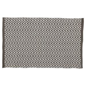Differnz Devon badmat 100% katoen - geschikt voor vloerverwarming - 50 x 80 cm - grijs/wit