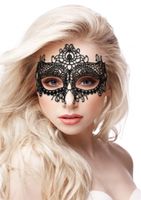 Queen Black Lace Mask - Black - thumbnail