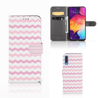 Samsung Galaxy A50 Telefoon Hoesje Waves Roze - thumbnail