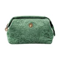 Cosmetic Purse Small Velvet Quilted Green - thumbnail