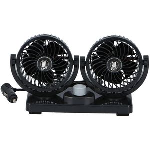 All Ride Auto Ventilator 12V - Dubbele Ventilator - Aansluiting Sigarettenaansteker Auto - Kunststof - Zwart