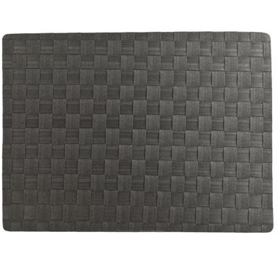 Rechthoekige placemats - donkergrijs - geweven/gevlochten - 30 x 40 cm - Tafeldecoratie
