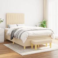 Boxspring met matras stof crèmekleurig 120x200 cm