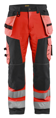 Blåkläder Werkbroek softshell High-Vis 15672517 | High Vis Rood/Zwart | Maat 44 - 7330509406304