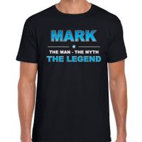 Naam cadeau t-shirt Mark - the legend zwart voor heren - thumbnail