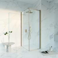 Fortifura Galeria Douchecabine - 70x90x200 - Profiel veiligheidsglas - anti kalk - Geborsteld Messing PVD (Goud) SW1122476/SW797926/SW797910