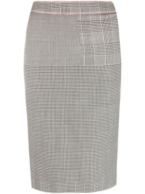 Christian Dior Pre-Owned jupe crayon à motif pied-de-poule (années 1990) - Gris