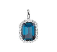 TFT Hanger Witgoud London Blue Topaas En Diamant 0.10ct H SI