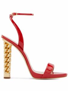 Giuseppe Zanotti sandales Cathy à talon en chaîne - Rouge