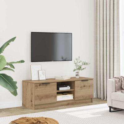 Tv-meubel 102x35x36,5 cm bewerkt hout artisanaal eikenkleur