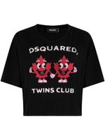 DSQUARED2 t-shirt crop à logo imprimé - Noir