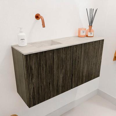 Toiletmeubel Mondiaz Joya Dlux | 80 cm | Meubelkleur Shadow | Faye wastafel Ostra Wasbak Links | Zonder kraangat(en)