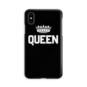 Queen zwart: iPhone X Volledig Geprint Hoesje