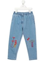 Stella McCartney Kids jean fuselé à détails brodés - Bleu