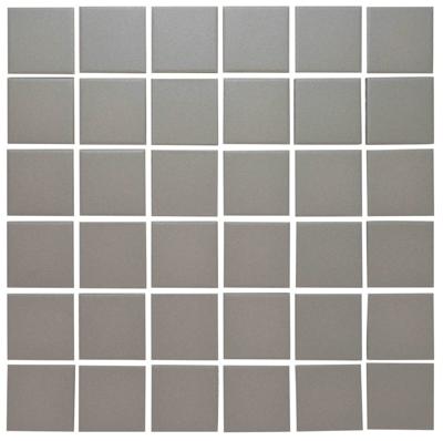The Mosaic Factory London Mozaiek Tegel Vierkant - Donker Grijs Porselein Ongeglazuurd, R11 309x309 mm
