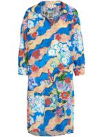 Marni robe-chemise à imprimé graphique - Bleu - thumbnail