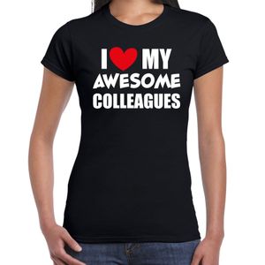 I love my awesome colleagues / collega cadeau t-shirt zwart voor dames 2XL  -