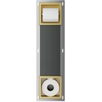 Xellanz Rocko Toiletrolhouder zonder Klep en Reserverolhouder - Inbouw - Geborsteld Messing