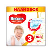 Huggies Ultra Comfort Luiers Maat 3 (4 - 9 Kg) - 168 Stuks Maandverpakking