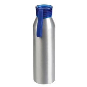 Aluminium waterfles/drinkfles met kunststof schroefdop - Zilver - 650 ml - Sportfles - Bidon