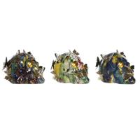 Decoratieve figuren DKD Home Decor 15,5 x 10,5 x 11 cm Multicolour Schedel (3 Stuks)