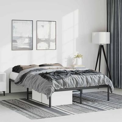 Bedframe metaal zwart 135x190 cm